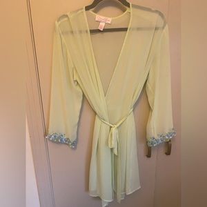 Oscar de la Renta Sheer Chiffon Lingerie Robe